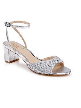 Badgley mishka silver block heels